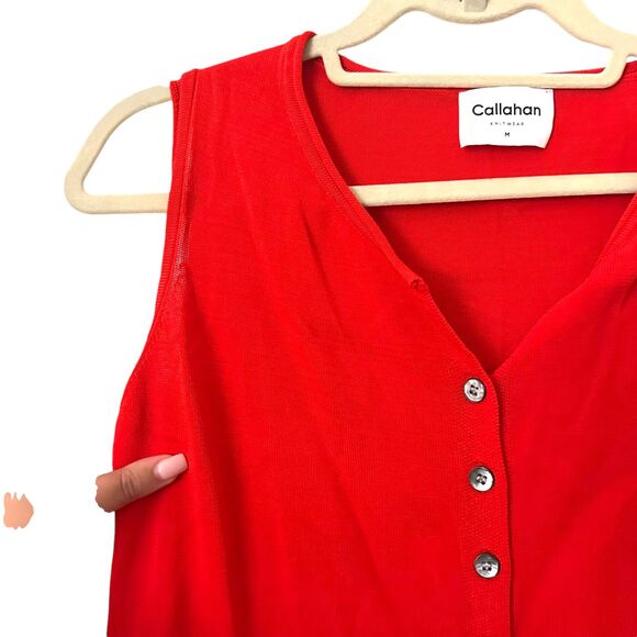 CALLAHAN KNITWEAR Parker Knit‎ Buttoned Tank Sz Medium - Picture 4 of 5